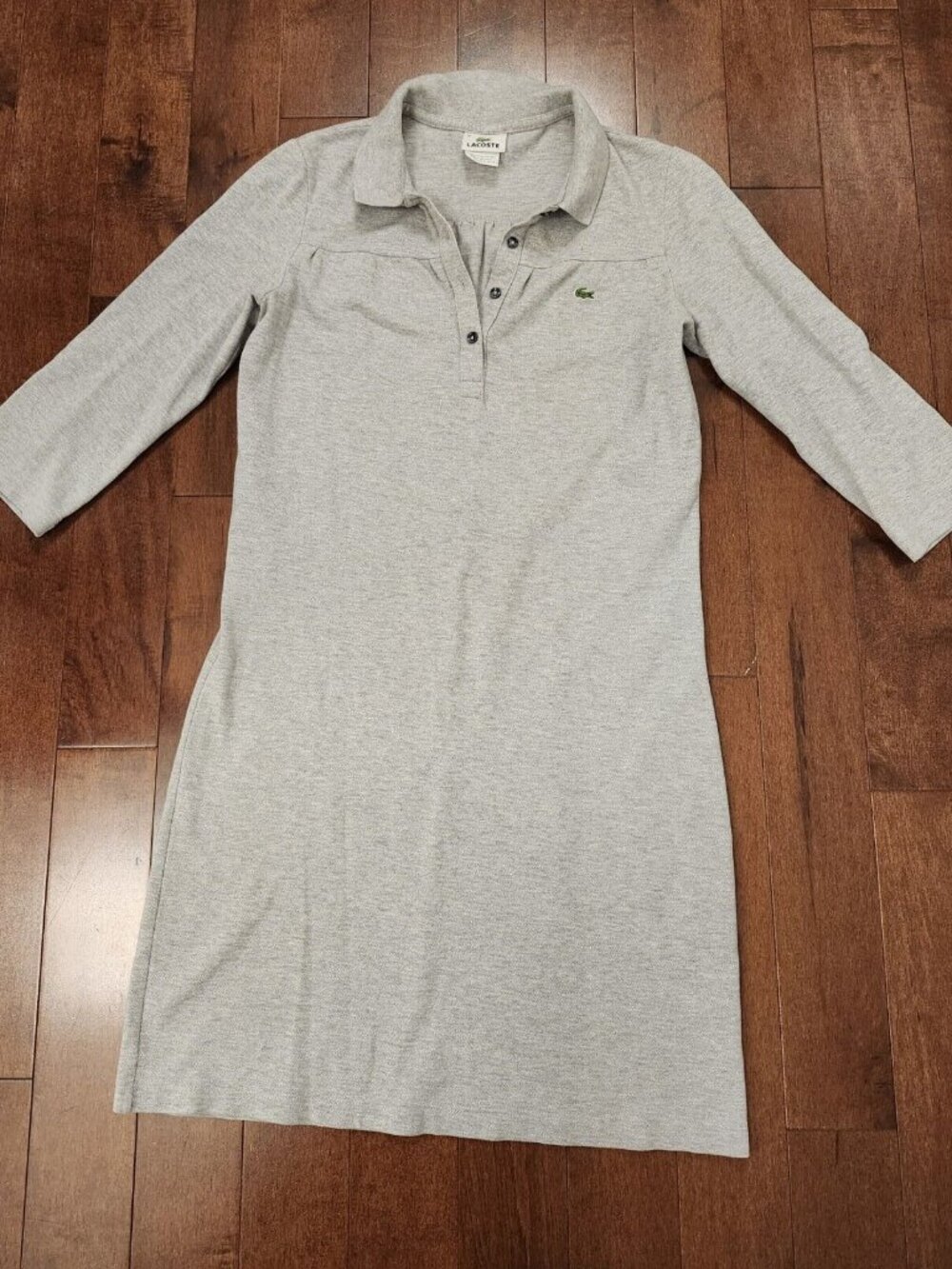 Lacoste women's gray cotton polo dress in size 36